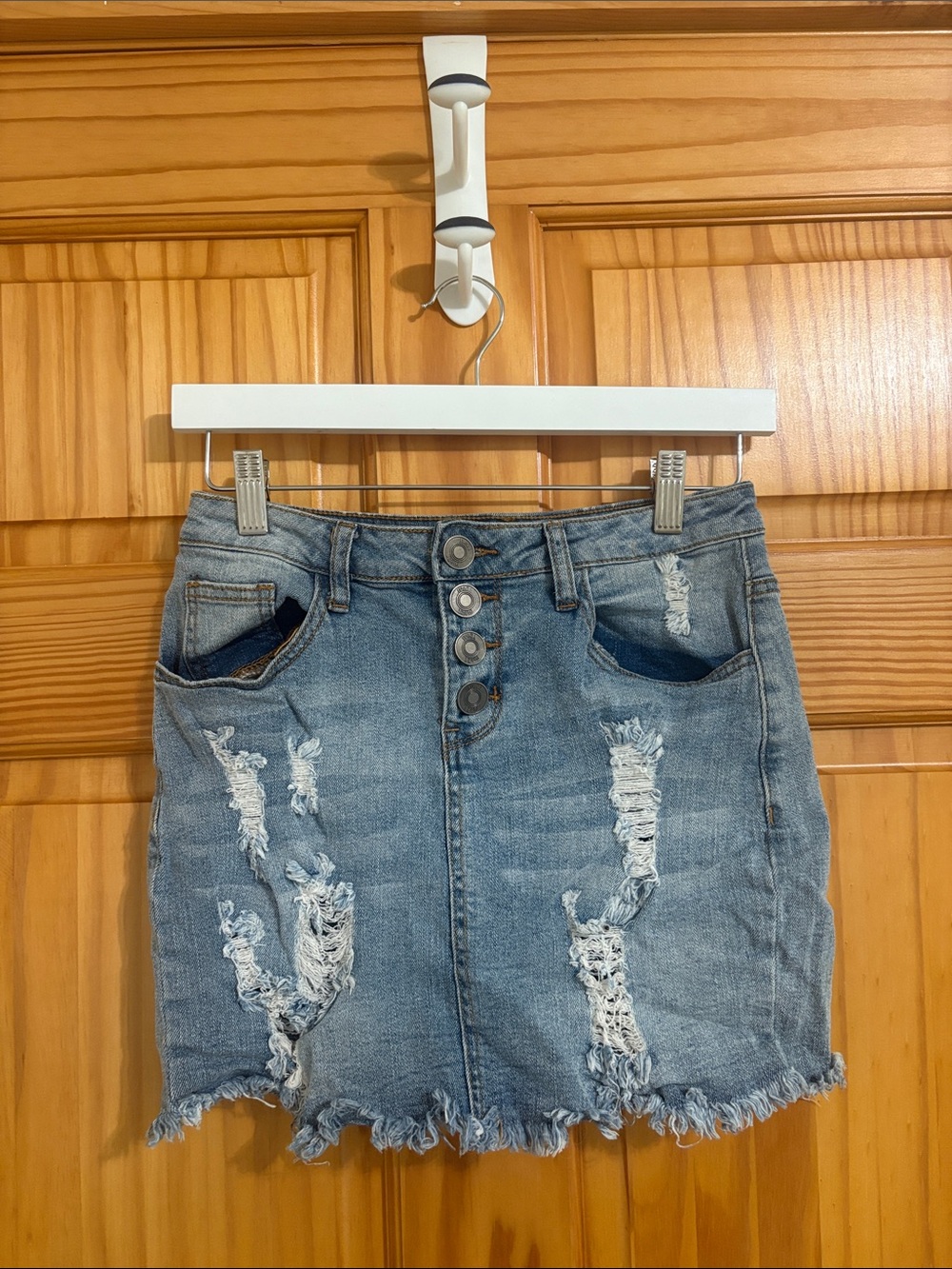Rue 21 Size Small Distressed Denim Jean Mini Skirt